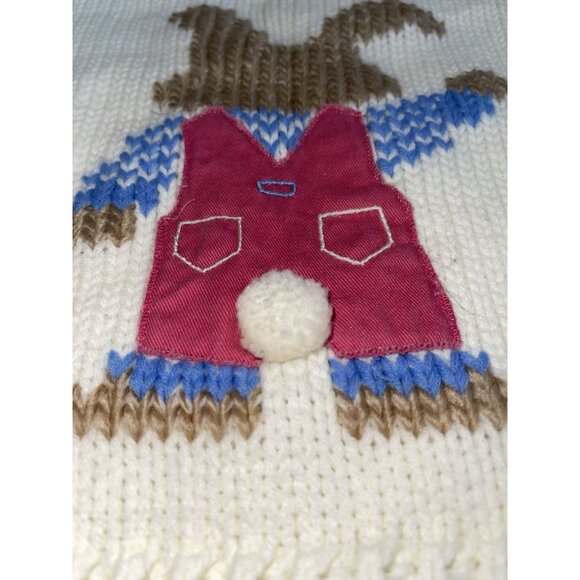 Vintage Ocean Pacific Kids Unisex Size 4 Knit Sweater Bunny Rabbit Easter - Picture 6 of 8